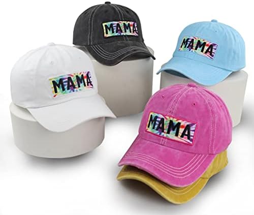 Mama Hats for Women, Funny Funny Ajustável Denim Algodão Vintage Bordado Bordado Baseball Capinho