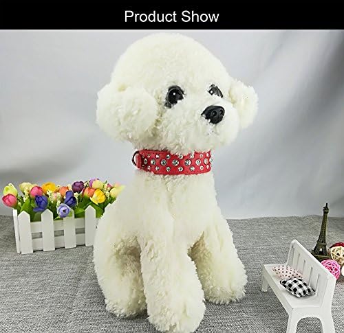 Newtensina Pets Collar Bling Puppies Collar Colar foff Dog Collar com diamante para meninas - vermelho - s