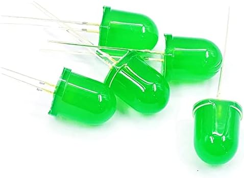 50 PCS 10mm Green Diodes Diodo LED de 10 mm Lâmpadas de lâmpadas de lâmpadas eletrônicas Indicador Diodos emissores de luz Indicador
