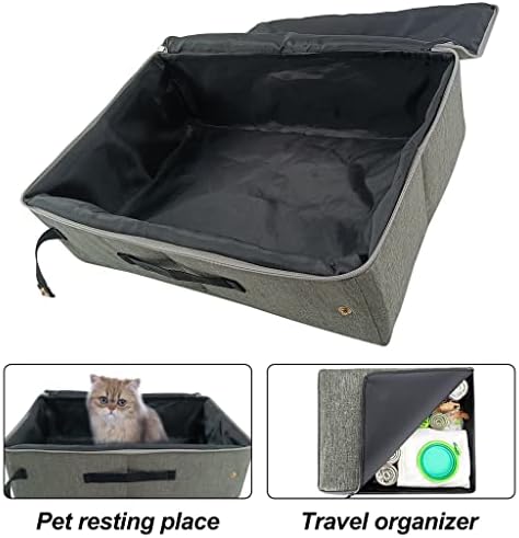 Dhdm Cats dobráveis ​​Caixa de areia de viagem com tampa Caixa de lixo de gatinhos dobráveis ​​ao ar livre com tampa