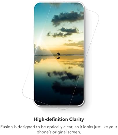 Zagg InvisibleShield Fusion com D3O para Samsung Galaxy S22+ - Proteção flexível da tela híbrida - fortalecida com D3O - Impacto extremo e proteção contra arranhões, GS22+, Limpo