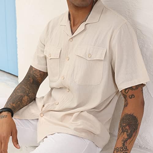 Camisas de linho cubanas de Guayabera masculinas