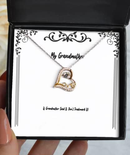 Presentes épicos da avó, se a avó disse, não é marca registrada!, Gifts de colar de amor de Natal único para a avó