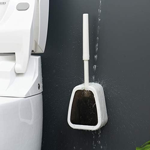 Escova de vaso sanitária e suporte para o banheiro do banheiro e escova de higiene longa e suporte do banheiro com base