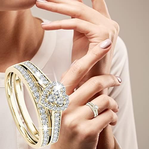 Anéis ocidentais para mulheres anéis liga o casal europeu embutido e banhado anel de zircão americano anéis