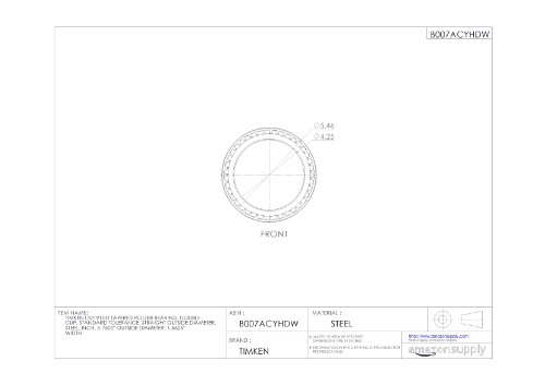 Timken l521910d rolamento cônico, copo duplo, tolerância padrão, diâmetro externo reto, aço, polegada, 5,7500 diâmetro externo, 1,5625 largura de largura