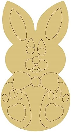 Design de coelho por linhas recortar o coelho inacabado Bunny Páscoa Décora cabide mdf forma de lona style 4 art 2