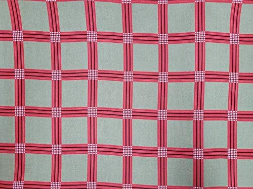 Fabricity - Rayon Challis Fabric by the Yard - 58 polegadas de largura - Design de quadriculado impresso