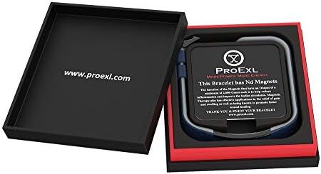 Proexl Melhor pulseira de golfe de energia magnética para homens cinza com cinta preta