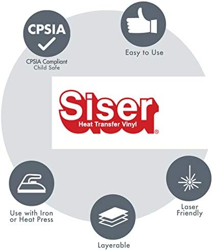 Siiser Easyweed Transferência de calor Vinil 11,8 x 75 pés compatíveis com SISER Romeo/Julieta e outros cortadores profissionais ou artesanais - Lyerable - CPSIA certificada