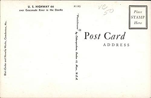Rota 66 sobre o rio Gasconade, Ozarks Camdenton, Missouri Mo original Vintage Post cartão