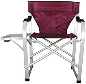 Acampamento elegante SL1215 Cadeira de acampamento dobrável de serviço pesado da Borgonha com mesa lateral