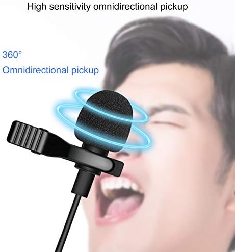 Microfone de lapela profissional shuohu com cabo tipo C/3,5 mm, Redução de ruído Controle de voz Microfone Lavalier Câmera de entrevista