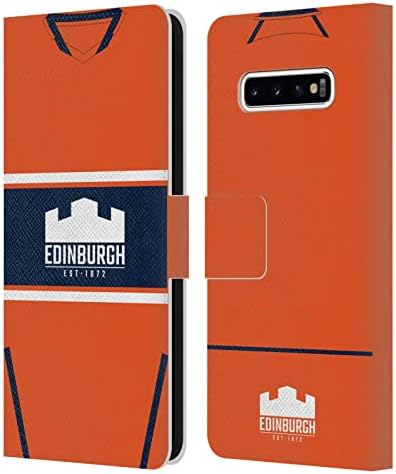 Projetos de capa principal licenciados oficialmente Edinburgh Rugby Home 2022/23 Crest Kit Livro da carteira de couro compatível com Samsung Galaxy S10+ / S10 Plus