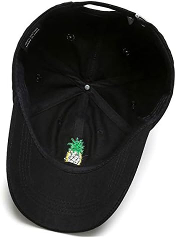 Imeike Pineapple Baseball Cap ajustável de algodão liso Bordidere Pai chapéu para homens homens pretos
