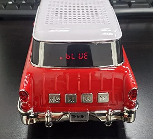 AudioBox 1955 Bel Air Retro Ride Bluetooth Car Orador e Rádio FM | com USB, SD, entrada auxiliar para escritório, casa, garagem