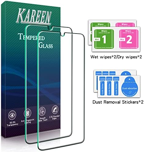 Kareen 2-Pack projetado para o Samsung Galaxy A13 5G / 4G / A04S Protetor de tela de vidro temperado, anti-scratch, sem bolhas, amigável para casos, fácil de instalar