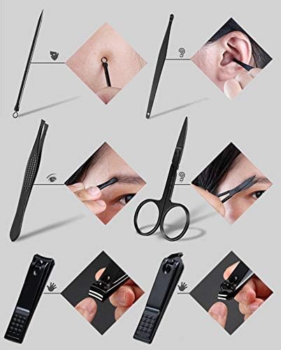 Houcy 18 em 1 unhas art manicure ferramentas kit de pedicure scissor tweezer pick utilt util u uel clipper facial cuidar tool 02