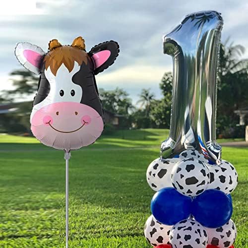 Balões de vaca 26pcs vaca estampa de vaca gigante vaca forma mylar foil balon conjunto para western cowboy fazenda