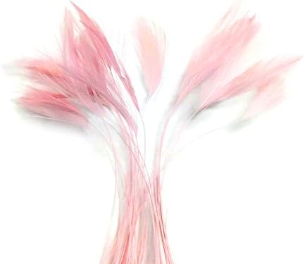 1 jardas - rosa claro rosa galo de galo de pescoço de penhor de penas de penas de penas de penas Millinery Fly Tying Craft Supply | Pena da luz da lua