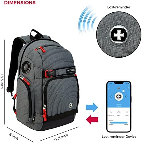 SwissDigital Xavie com Find My Racker Bundle | Urgan Men's Urgan Commuter Men's Bluetooth Backpack do Bluetooth Backpack