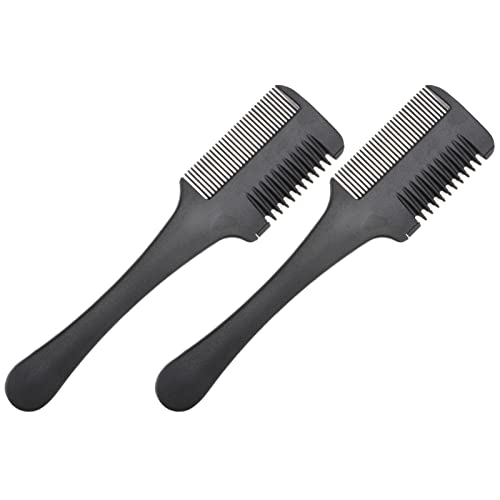 Solustre mass barbeadores cortadores de cabelo pente 2pcs plástico corte de cabelo duplo lateral