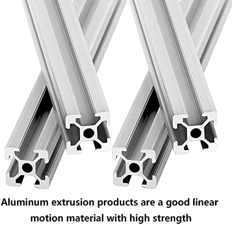 Kit de trilho de extrusão de alumínio, 4pcs 2020 Rail linear padrão europeu padrão, suporte de perfil de metal quadrado com slot com suporte interno para a impressora 3D e CNC