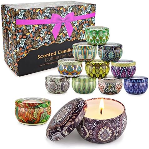 12 Pacaco de velas perfumadas Presentes para mulheres, velas para casas de velas com aroma de cera de soja, velas de