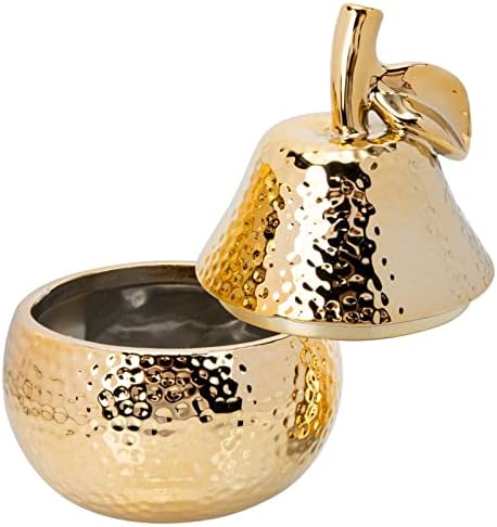 Caixa de jóias de jóias de decoração de cabilock Caixa de jóias de jóias douradas: Brincos de bugigangas em forma de pêra Brincos de colar de colar de cofre de condimento de condimento de condimento de jarra de jarra de açúcar de açúcar em bancada Terrarium