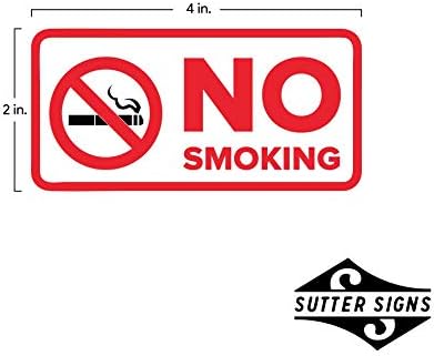Adesivos de sinal de não fumar | Decalques de vinil à prova de intempéries para uso interno ou externo em negócios, carro ou