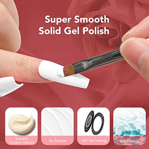 Joslove Gel Achaness, esmalte de gel sólido branco 1 PCS 8g Creme Gel Polish Gel Gel Manicure Palette Mergulhe de unhas