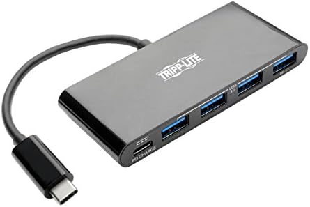 Tripp Lite USB C Conversor adaptador portátil W 4x USB-A e USB Tipo C PD Charging Thunderbolt 3 USB-C preto