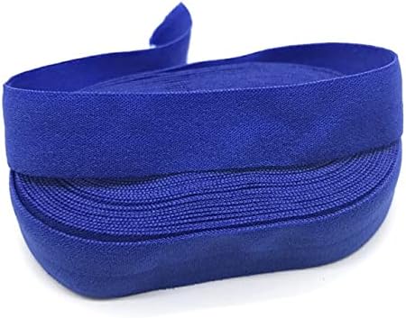 Ttndstore 10yards/lote 5/8 Fita elástica dobra sobre elastics spandex banda de cetim Diy Cabelo Acessórios de roupas de cabelo de renda de costura - azul claro