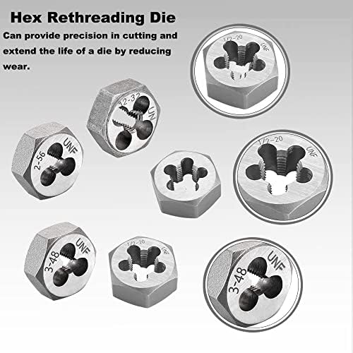 Bettomshin Hex Rethreading Die, M10 x 1,5 pitch, fios de aço carbono matriz, hex repensando a fios da máquina da máquina, matriz de tubo de afunilamento hexagon, 1pcs