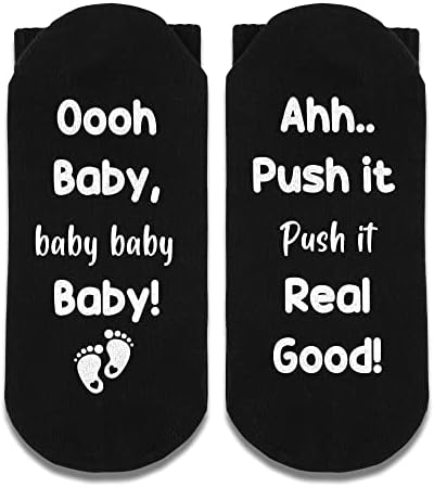 Fujloy Oh baby, empurre meias realmente boas, meias de maternidade, meias de maternidade. Preto