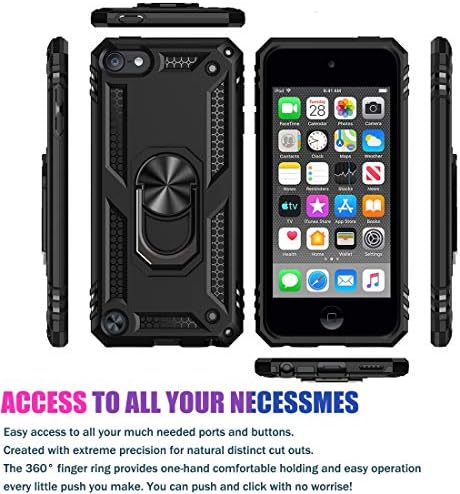 Zoeirc iPod Touch 2019 Case Lançada, iPod touch 7 / ipod touch 6 / ipod touch 5 estojo, portador de carro magnético Montante capa