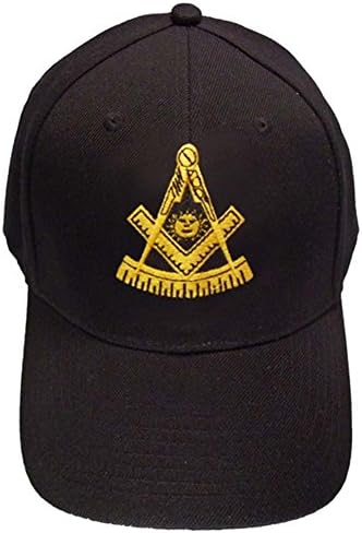 Capace de beisebol do maçom - chapéu preto com dourado passado símbolo maçônico mestre
