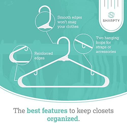 Cabides de plástico sharpty cabides para roupas, armário, casacos e camisas - Pesados