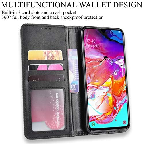 Hualubro Samsung Galaxy A20S Case, a carteira de couro retro PU Flip Folio Caixa de telefone à prova de choque com o fechamento