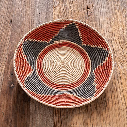 Tigelas de cesta de parede tecidas bandejas de tigelas africanas, tigelas penduradas para arte de parede de mesa em casa, tecelão