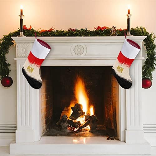 Egito bandeira de Natal Meias de meia com lareira pendurada para a decoração da casa da árvore de Natal