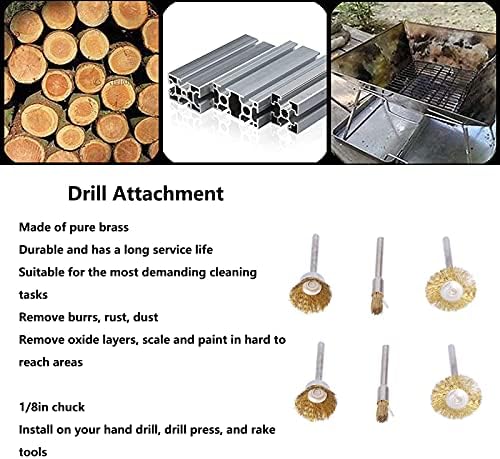 Rodas de arame de bronze 90pcs pincéis de retificação de metal Definir acessórios de kit para ferramenta rotativa, pode