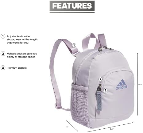 Adidas linear mini mochila saco de viagem pequena, tamanho único