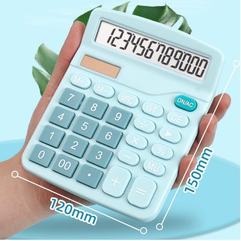 MJWDP Azul Pink 12 Digit Desk Solar Calculator grande Buttons grandes Ferramenta de contabilidade de negócios financeiros