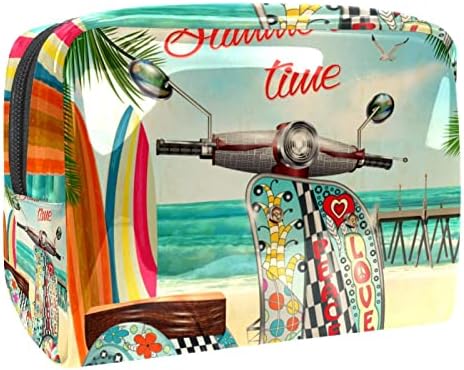 TBOUOBT SACOS COSMETOS Sacos de maquiagem para mulheres, bolsas de maquiagem pequenas bolsas de viagem, coco de praia de verão no Havaí árvores