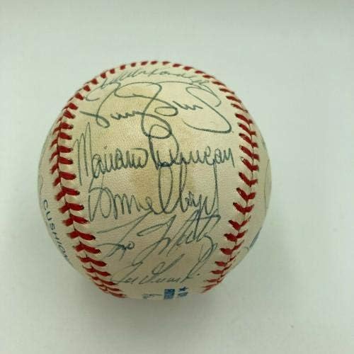 1996 New York Yankees World Series Champs Team contratou o beisebol da JSA CoA - Bolalls autografados