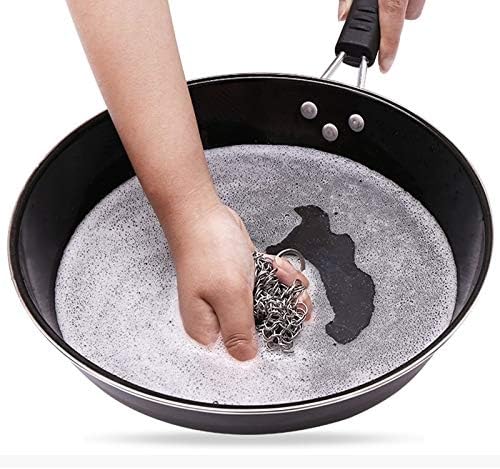 Jingjun Aço inoxidável Ferramenta de limpeza de ferro de ferro de aço redondo Ferramenta de limpeza de cozinha de cozinha, tamanho: 5 x 5 polegadas de limpeza de suprimentos
