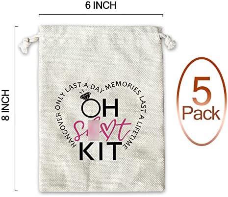 Sacos de kit de ressaca de tfciate, sacos de estopa fofos rosa claro com cordão para chuveiro de noiva, casamento, viagens, sacola