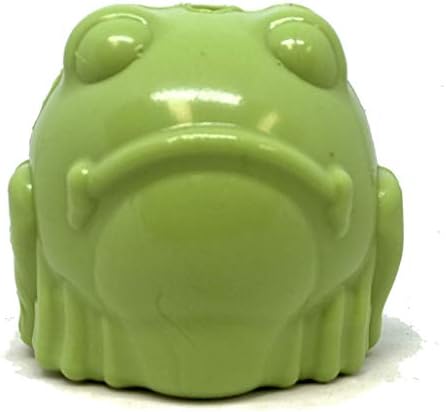 SodapUp MKB Synthetic Rubber Bull Frog Toy Toy - Dispensador de tratamento - Feito nos EUA - Para Chewers pesados ​​-Green - Médio