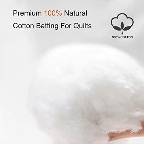 Gripagem de algodão natural Planejada Batting para colchas: 47 polegadas x 59 polegadas Peso leve puramente natural durante toda
